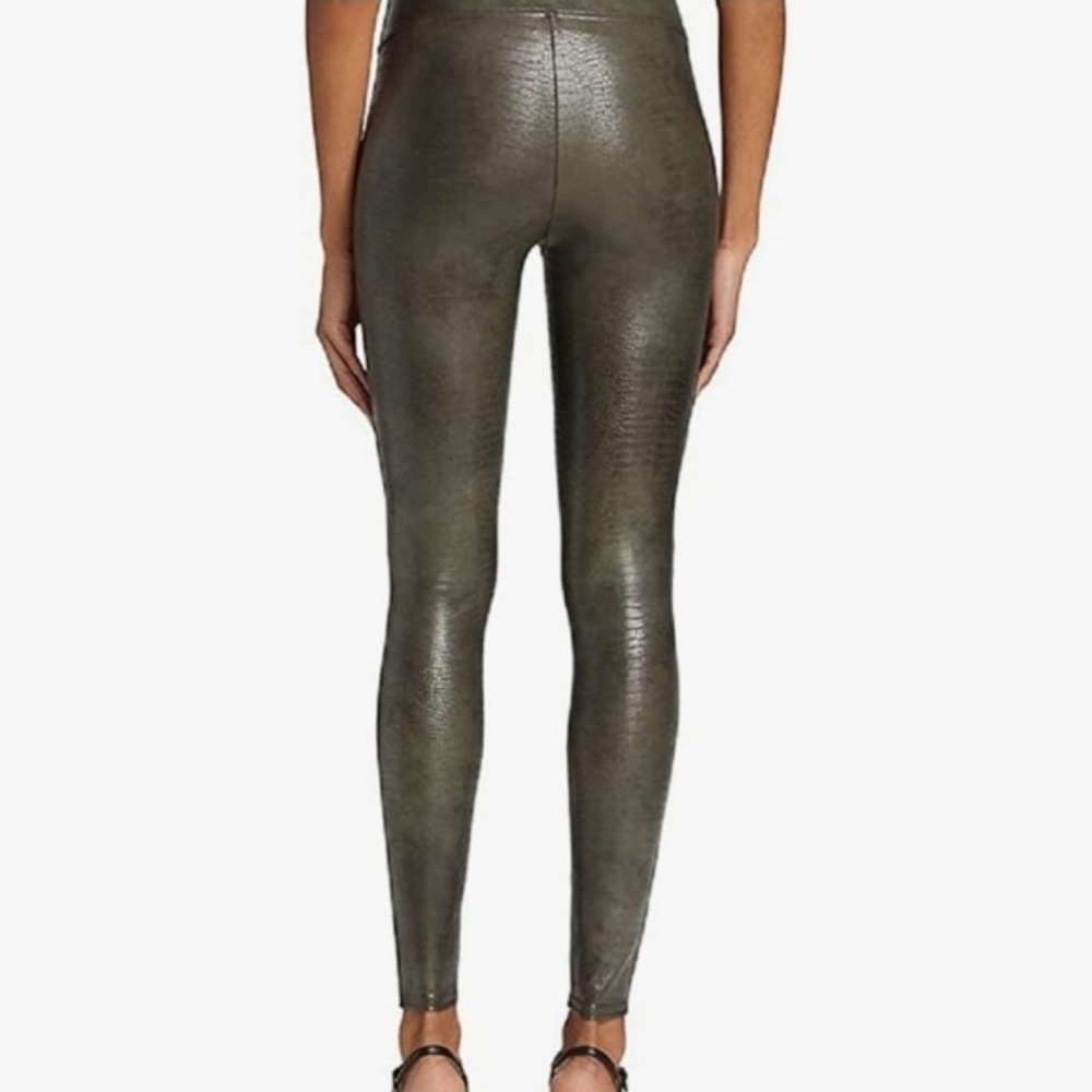 NEW SPANX Green Python Snake Print Leggings Medium - image 3